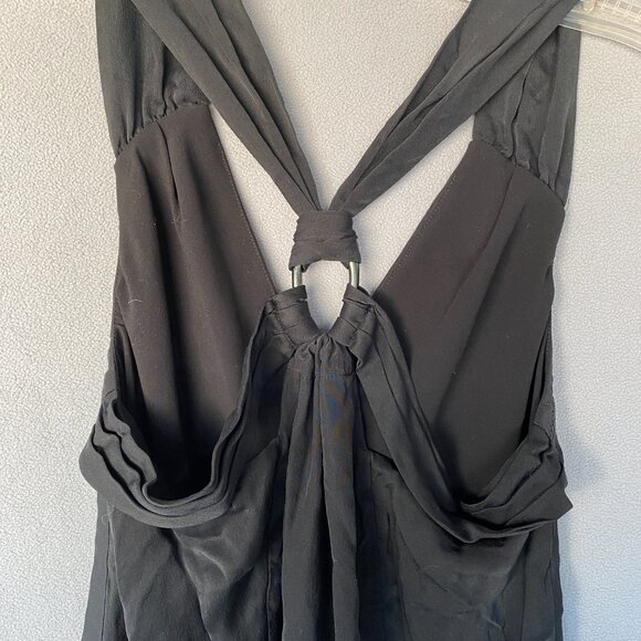 Banana Republic 100% Silk Black Twist Back Tank Top Size S | Sleeveless Blouse - Picture 4 of 8